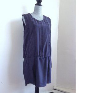 Geren Ford Paneled Eyelet Silk Drop Waist Dress L